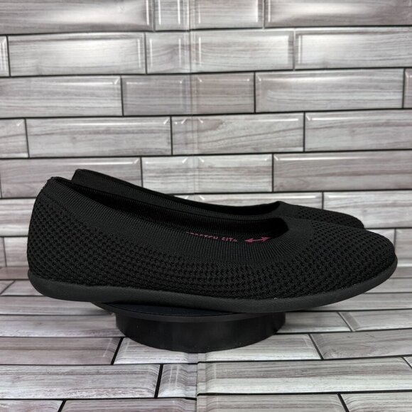 Skechers Women's Black Cleo Custom Fit Stretch Round Toe Flats Shoe Size 8.5-NEW - Picture 1 of 9